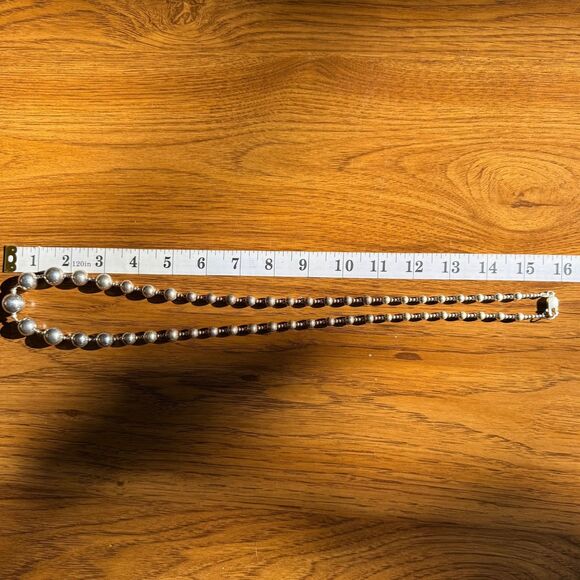 32" Vintage Desert Pearls Sterling Silver Necklace Graduated Bead 925 LONG - Picture 13 of 16